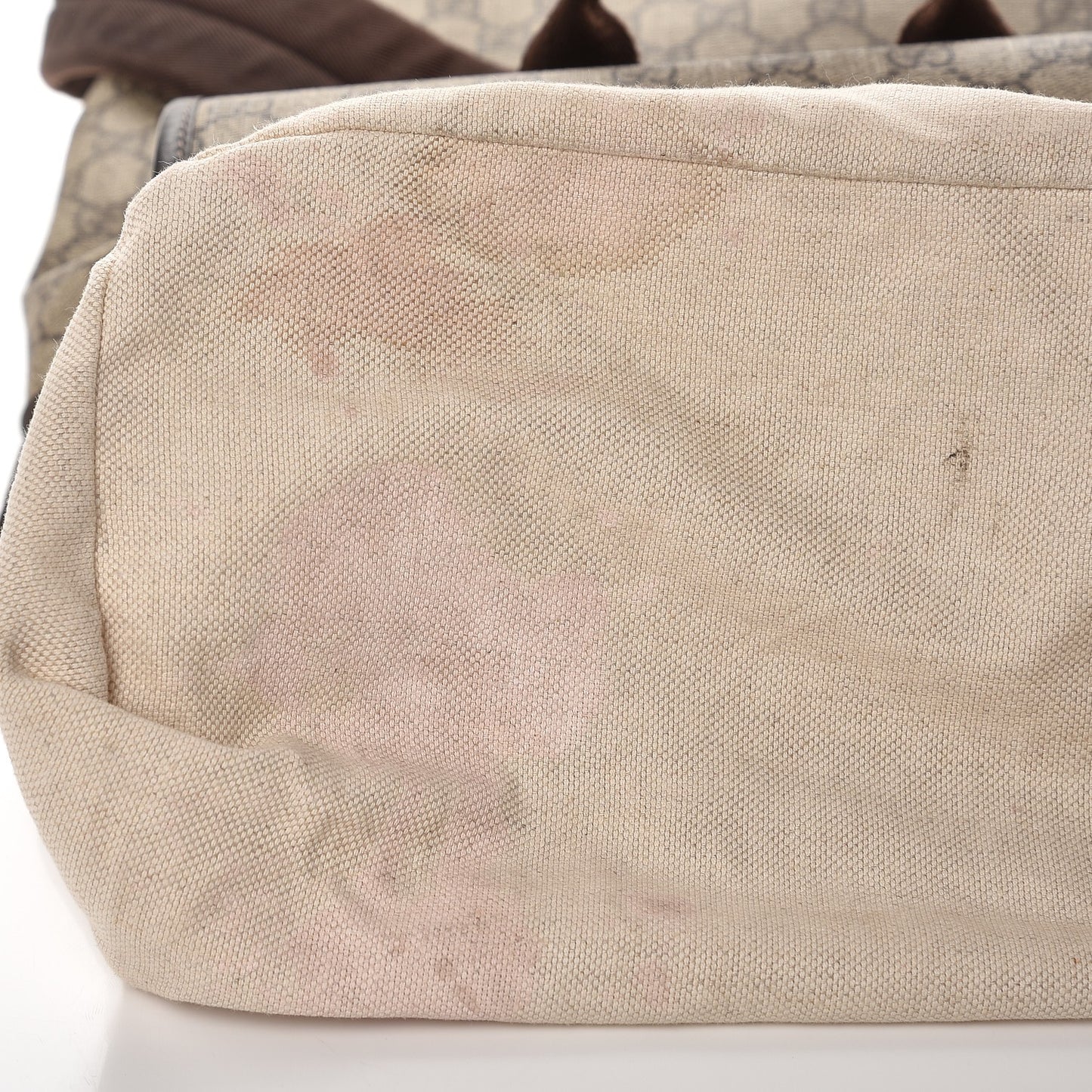 GG Supreme Monogram Medium Single Buckle Rucksack Backpack Beige Ebony Brown