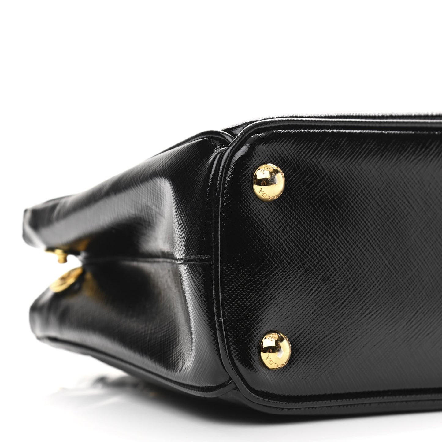 Saffiano Vernice Mini Galleria Double Zip Tote Black