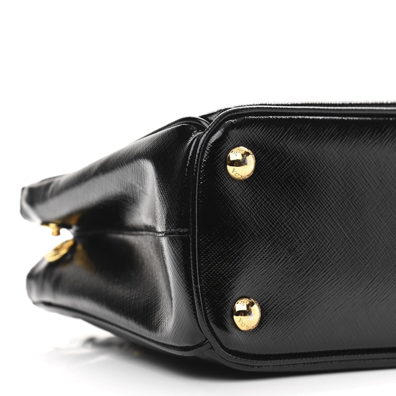 Prada Saffiano Vernice Mini Galleria Double Zip Tote Black 9 of 11