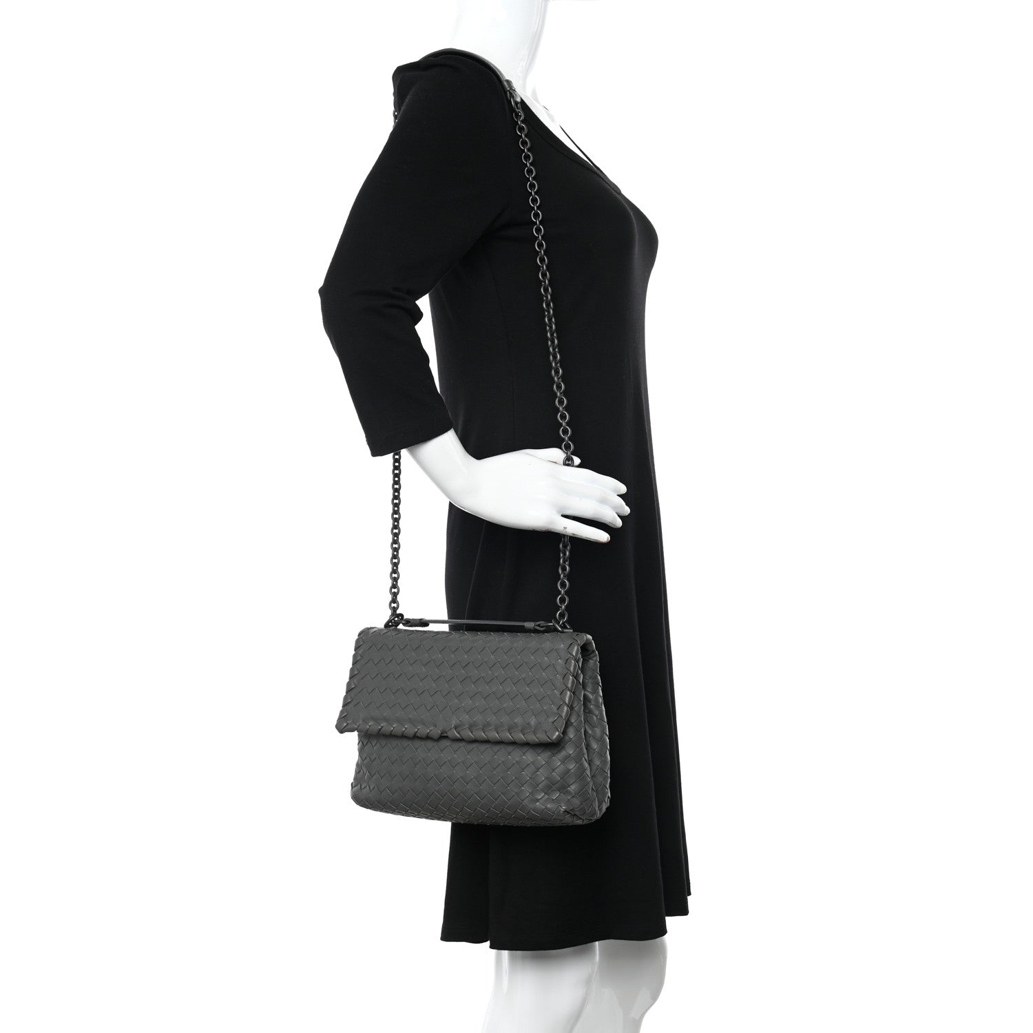 Bottega Veneta Nappa Intrecciato Medium Olimpia Bag Steel 2 of 12