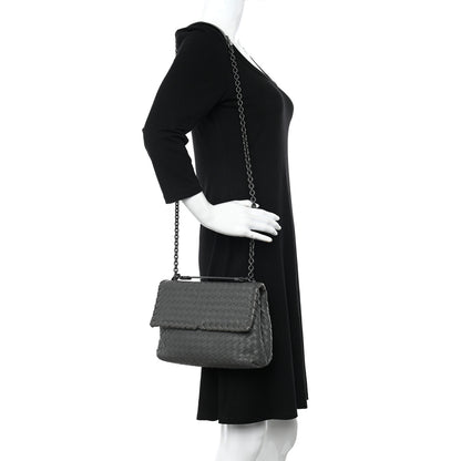 Bottega Veneta Nappa Intrecciato Medium Olimpia Bag Steel 2 of 12