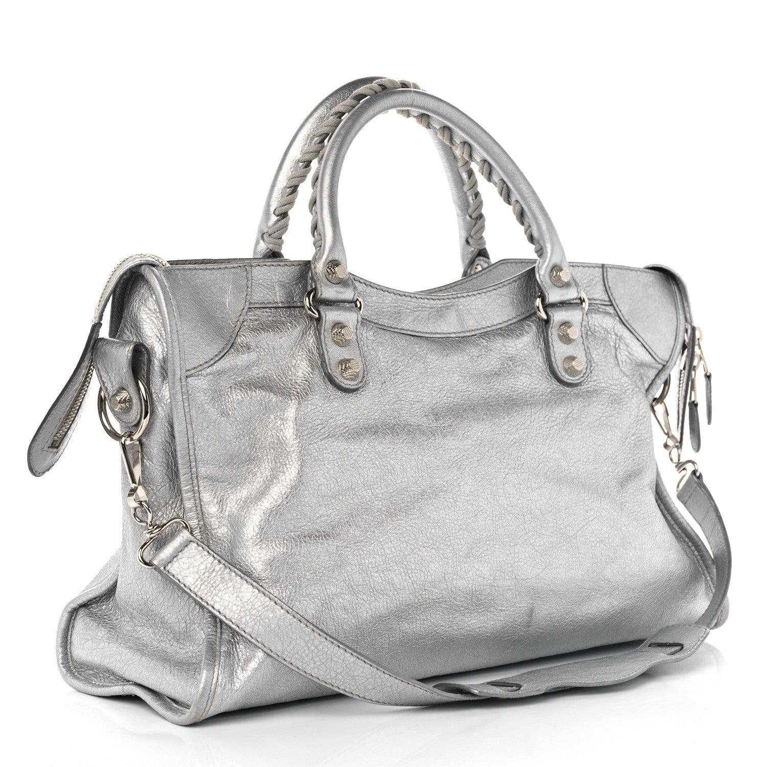 Balenciaga Metallic Agneau Giant 12 Silver Hardware City Gris Aluminum 4 of 11