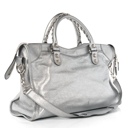 Balenciaga Metallic Agneau Giant 12 Silver Hardware City Gris Aluminum 4 of 11