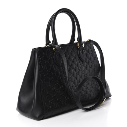Gucci Soft Guccissima Signature Top Handle Tote Bag Black 3 of 10