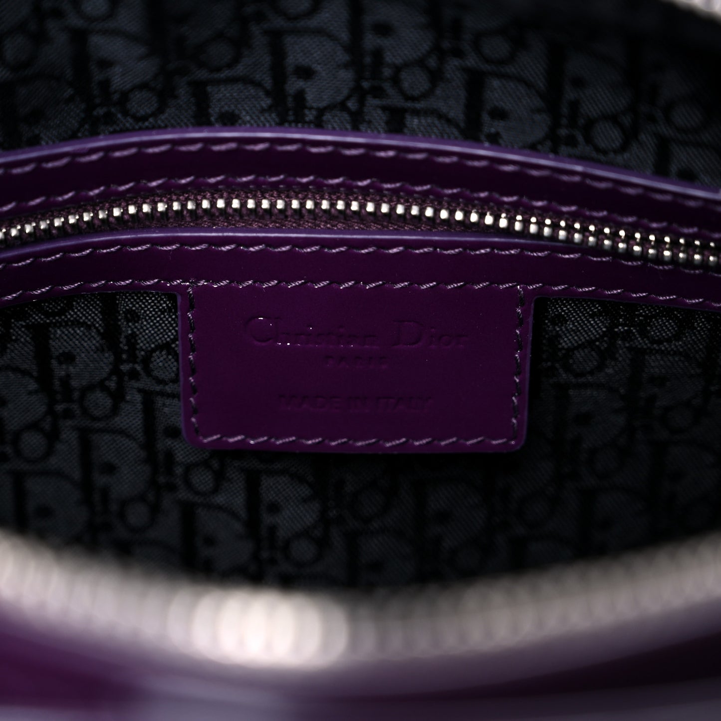 Patent Cannage Large Lady Dior Violet Purple