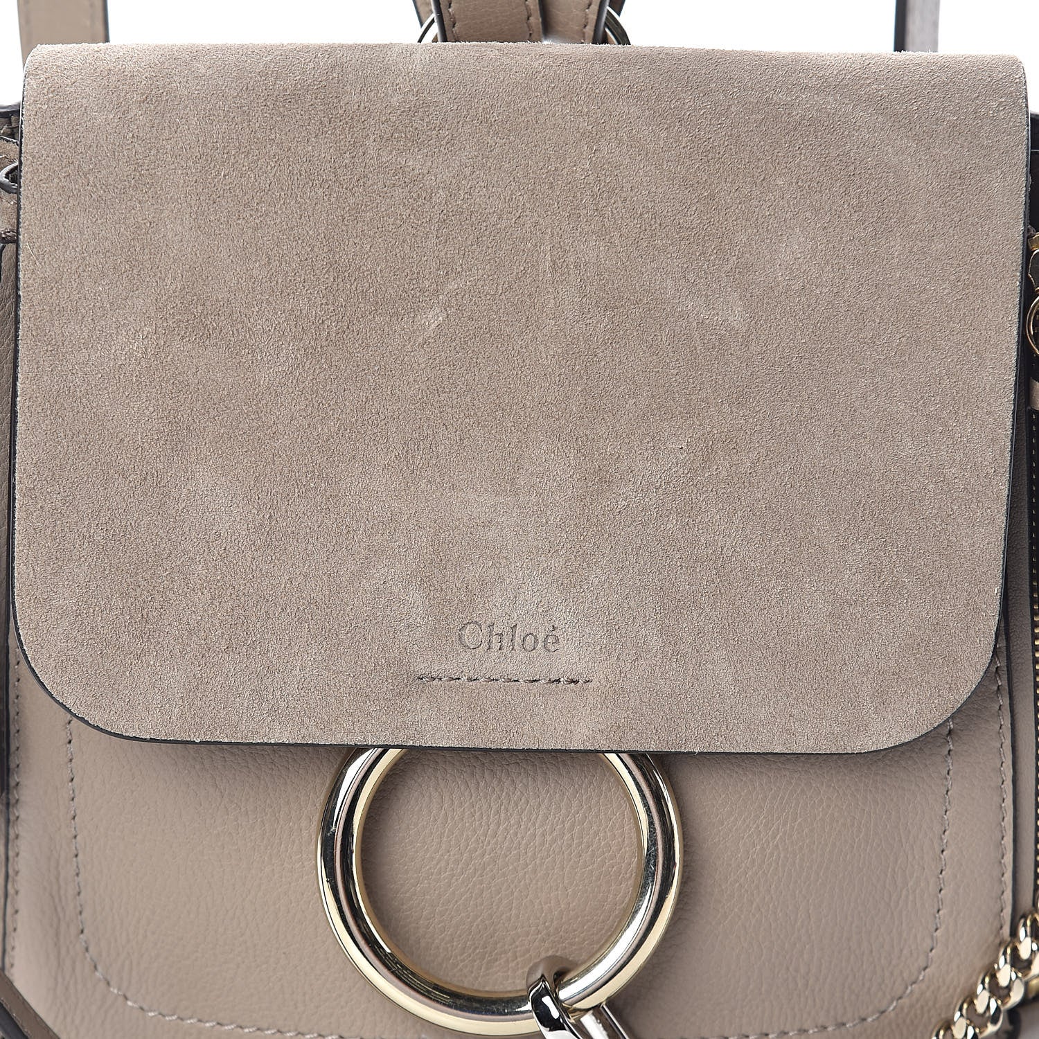 Chloe Suede Calfskin Small Faye Backpack Motty Grey 7 of 9