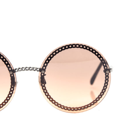 Chanel Metal Chain Round Sunglasses 4245 Brown Gold 7 of 8