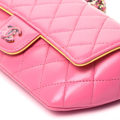 Chanel Lambskin Quilted Glasses Case With Chain Pink Yellow 9 of 9
