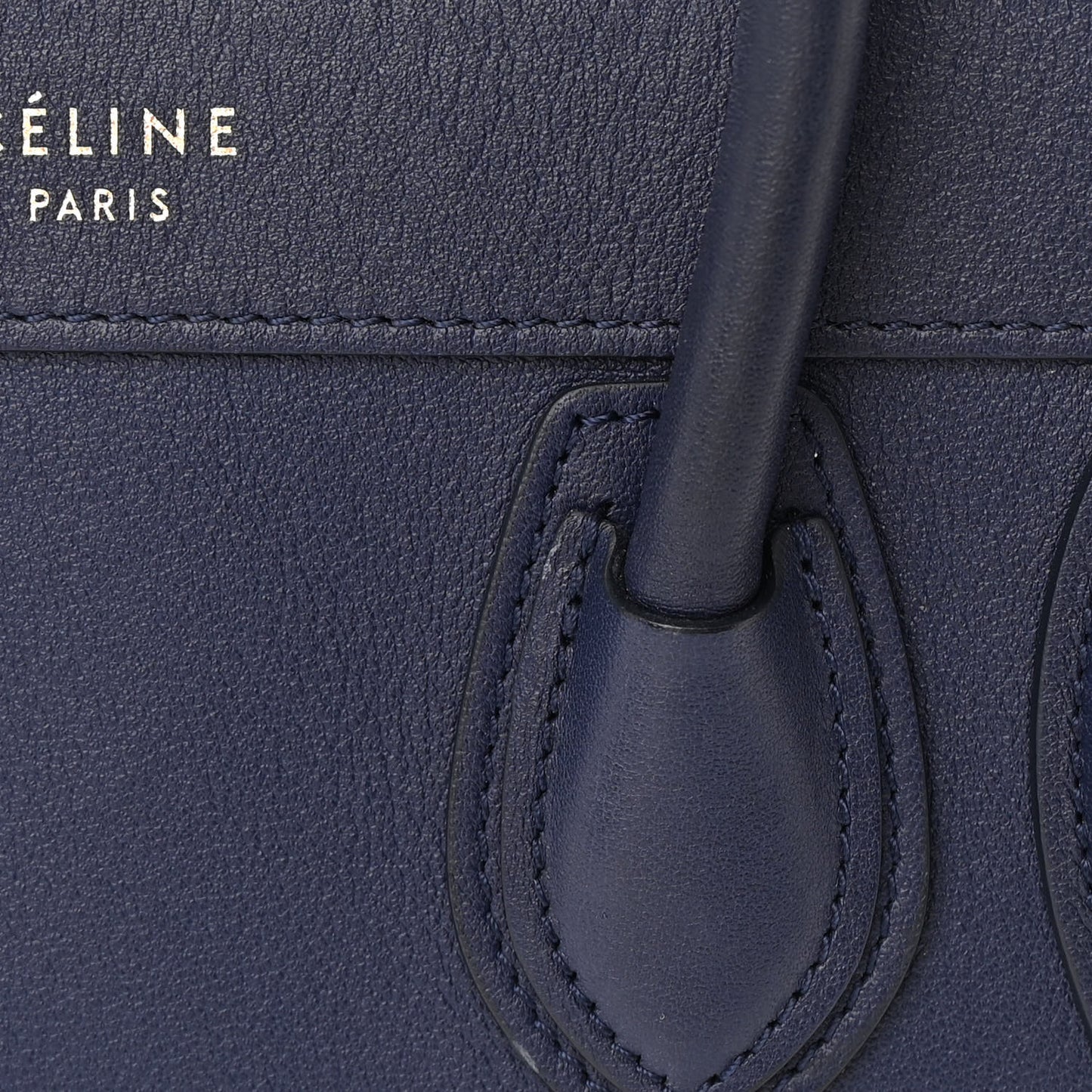 Smooth Calfskin Nano Luggage Navy Blue