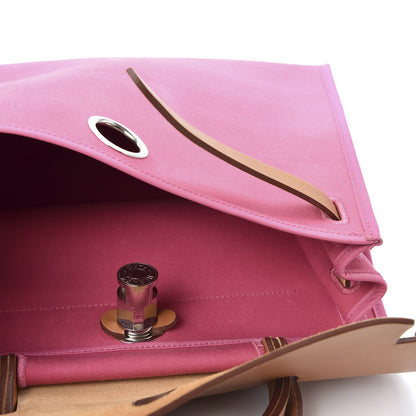 Hermes Vache Hunter Toile Herbag Zip 31 PM Rose Lipstick 5 of 11