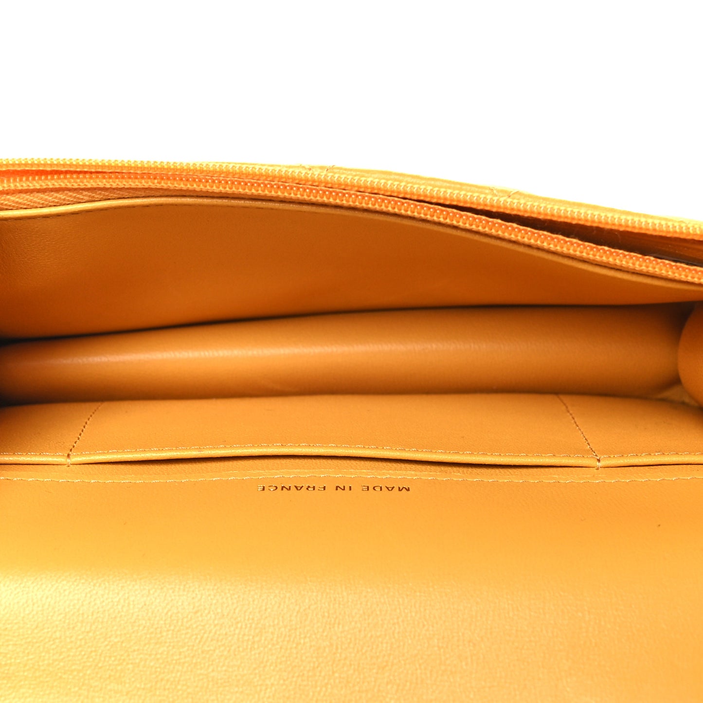 Lambskin Quilted Flap Phone Holder With Chain Yellow