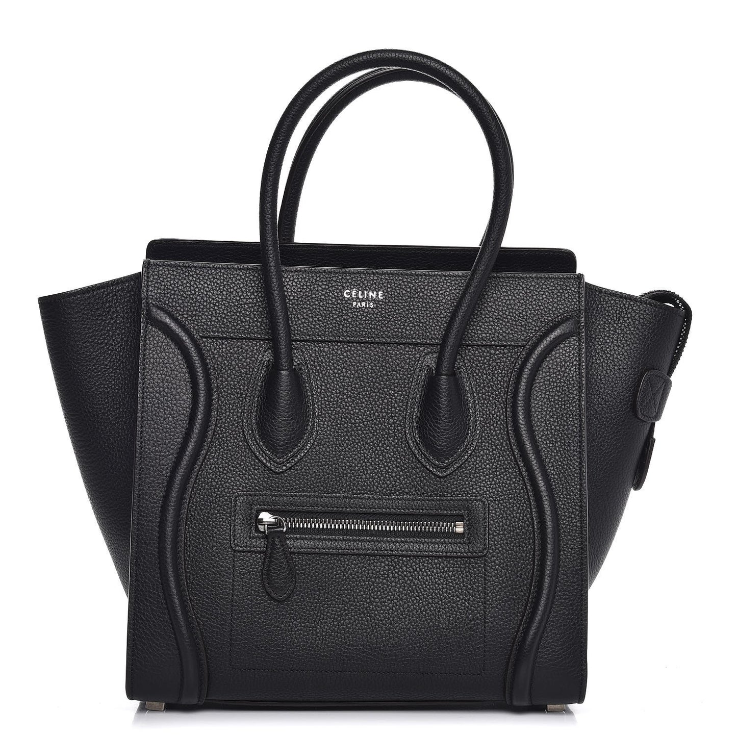 Drummed Calfskin Micro Luggage Black