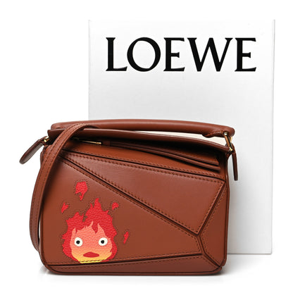 Loewe X HOWLS MOVING CASTLE Satin Calfskin Mini Calcifer Puzzle Bag Rust 10 of 10
