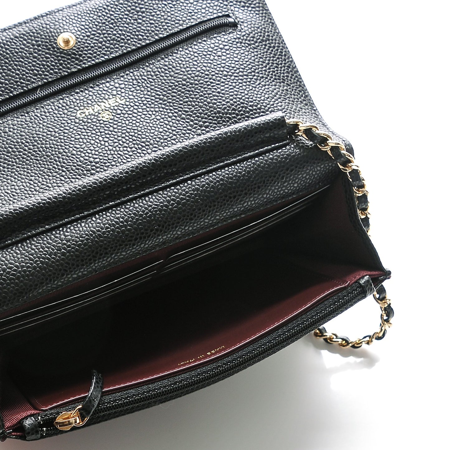 Caviar Quilted Wallet On Chain WOC Black