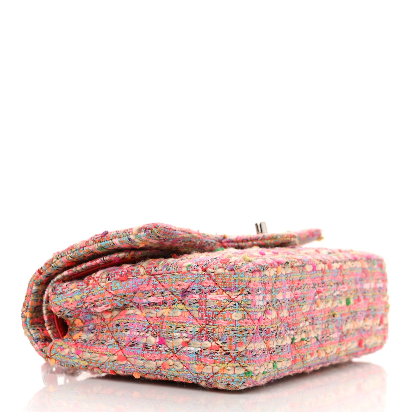 Tweed Quilted Medium Double Flap Multicolor