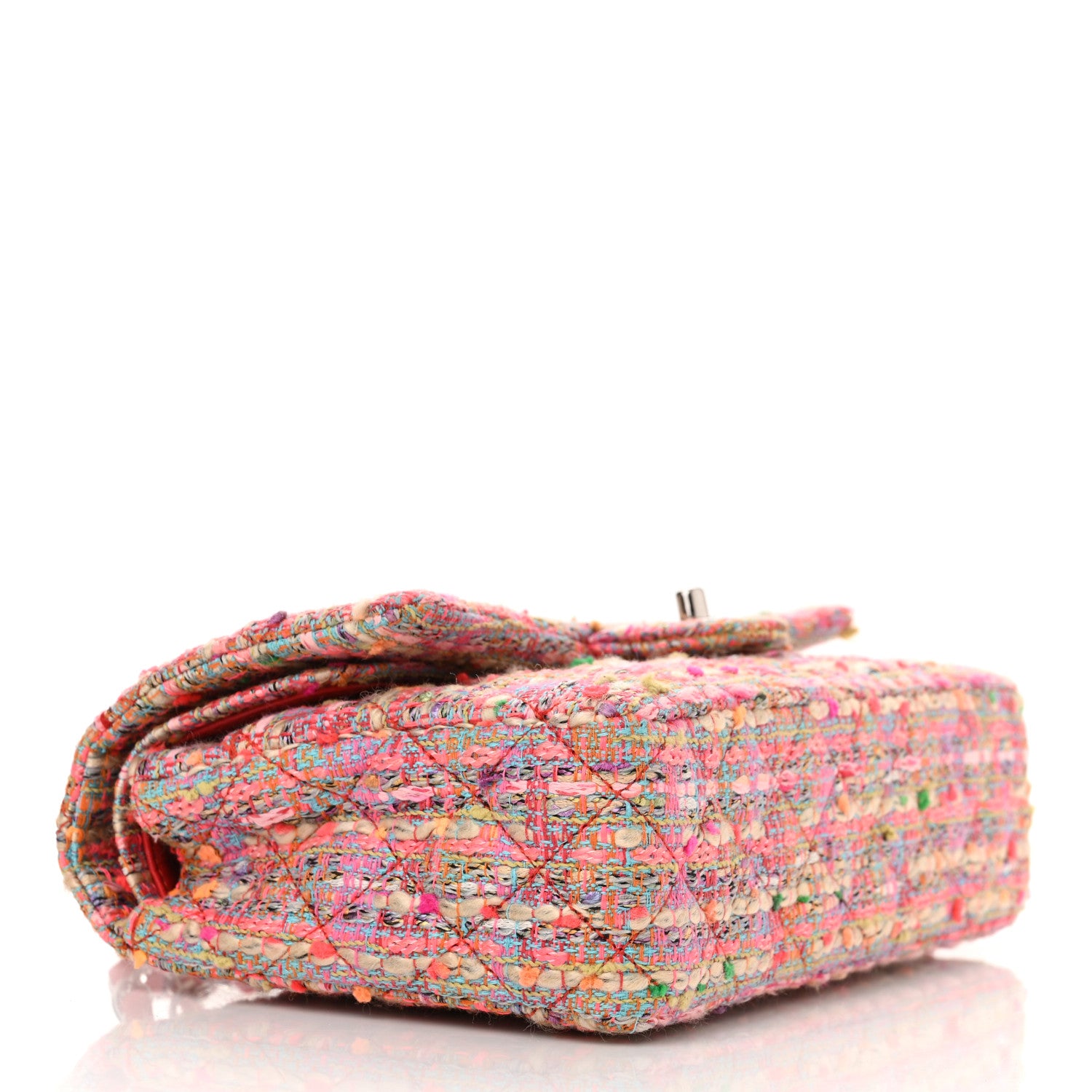 Chanel Tweed Quilted Medium Double Flap Multicolor 4 of 14
