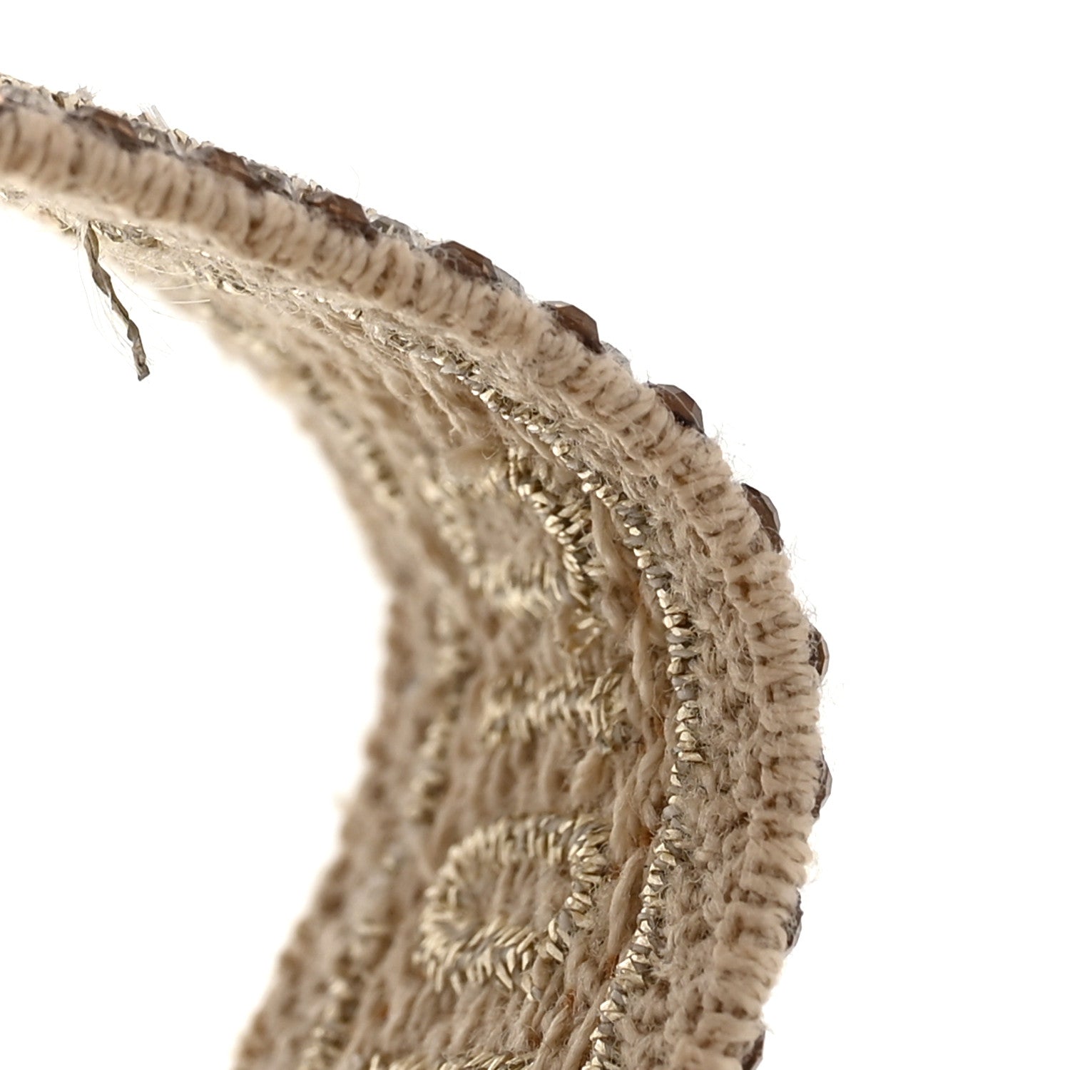 Christian Dior Woven Cotton Crystal Embroidered J'Adior Friendship Bracelet Blue Gold 5 of 5
