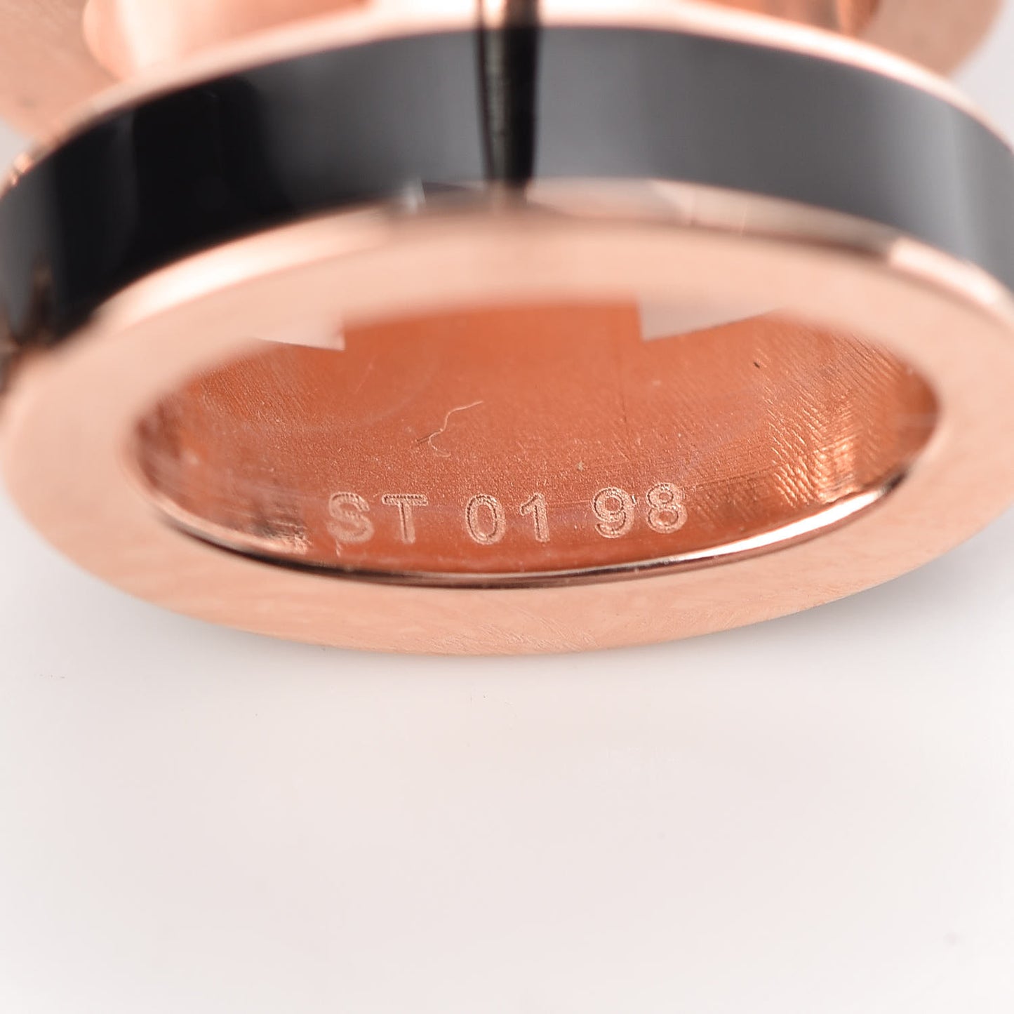 Rose Gold Lacquered Pop H Earrings Black