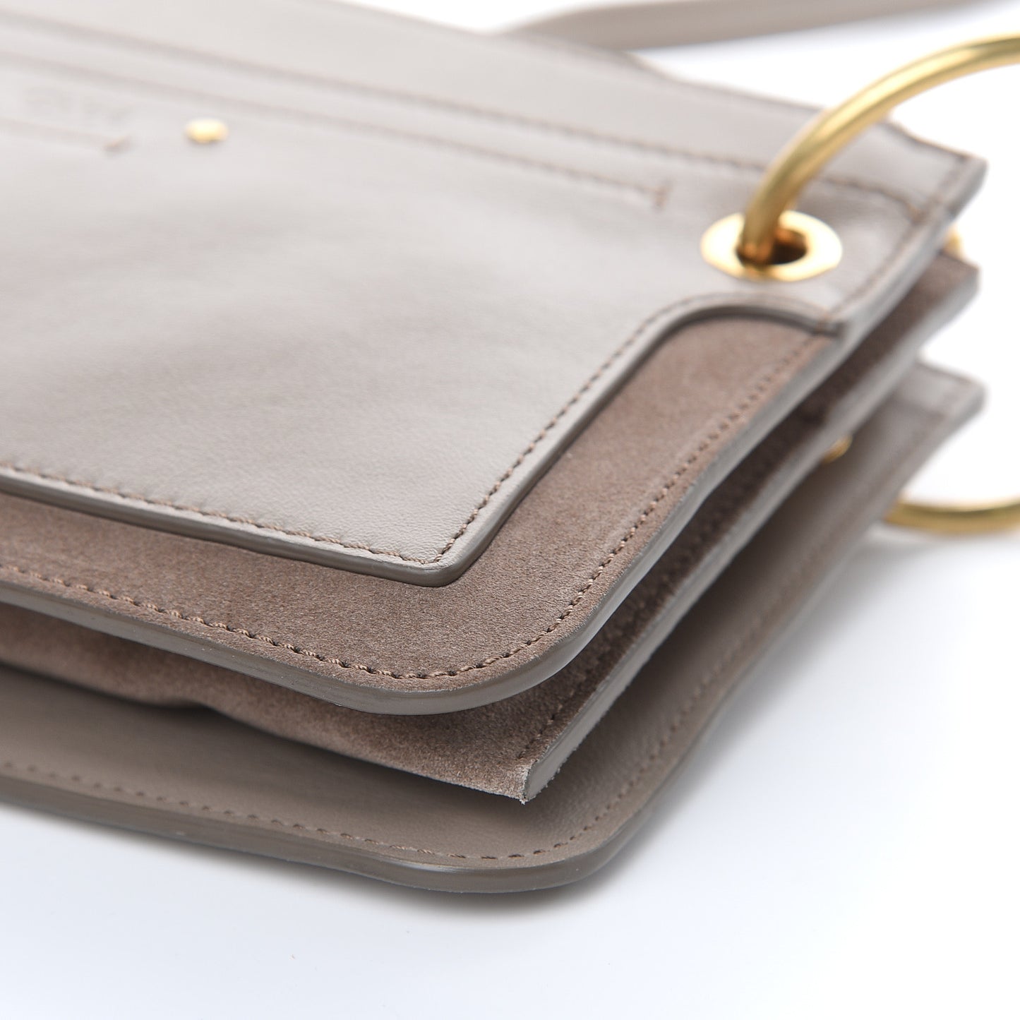 Calfskin Suede Mini Roy Bag Motty Grey