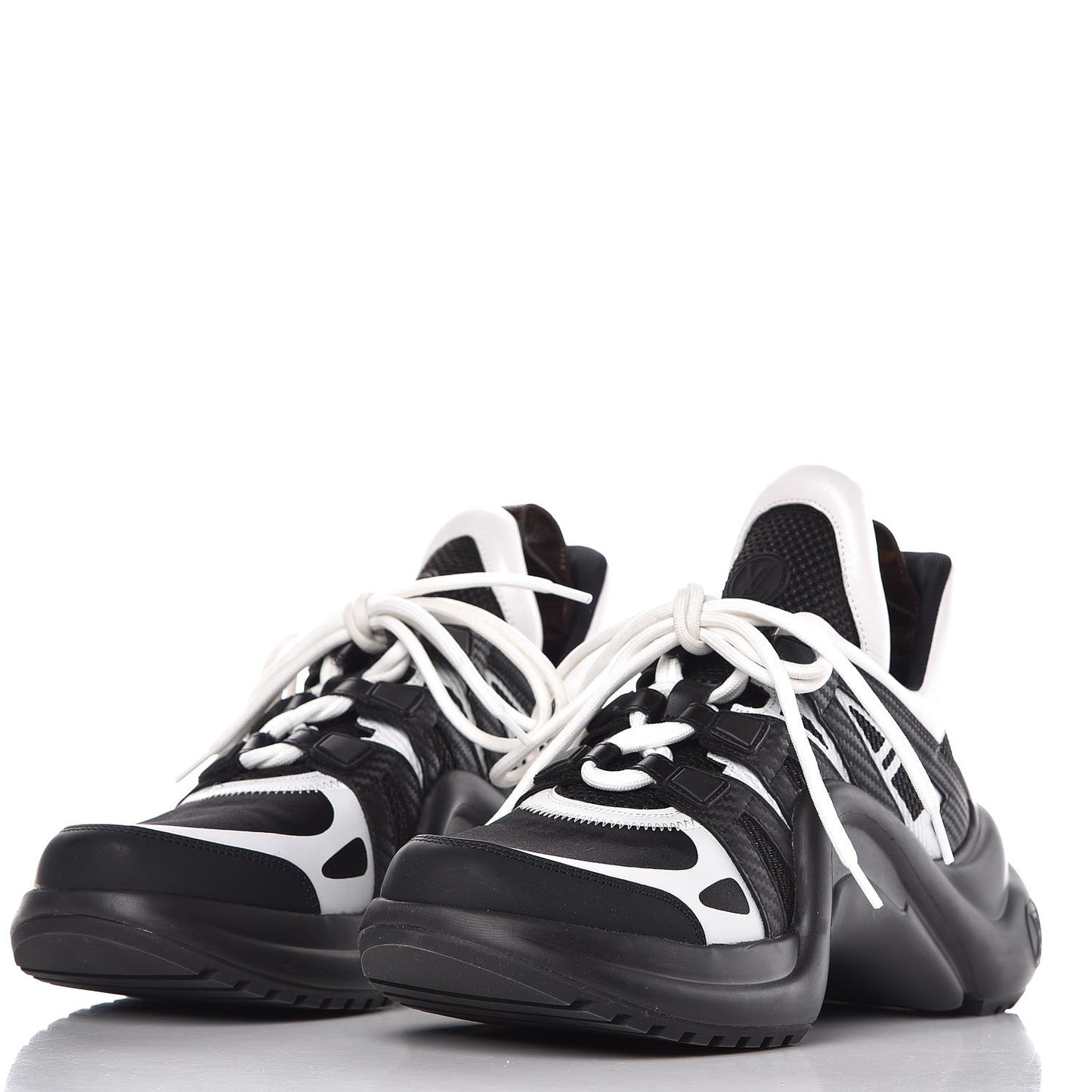 Calfskin Technical Nylon LV Archlight Sneakers 38.5 Black White