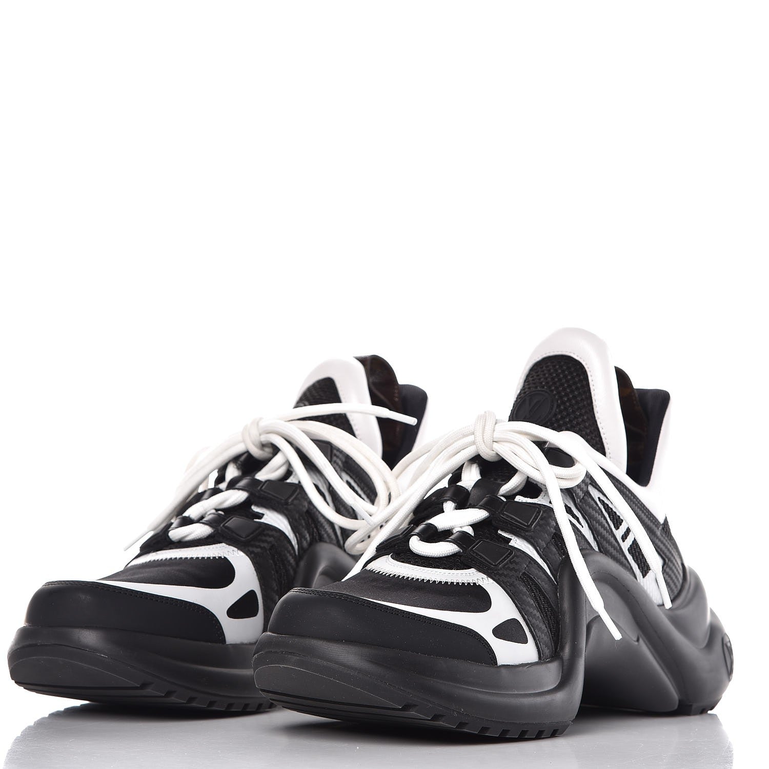Louis Vuitton Calfskin Technical Nylon LV Archlight Sneakers 38.5 Black White 3 of 11