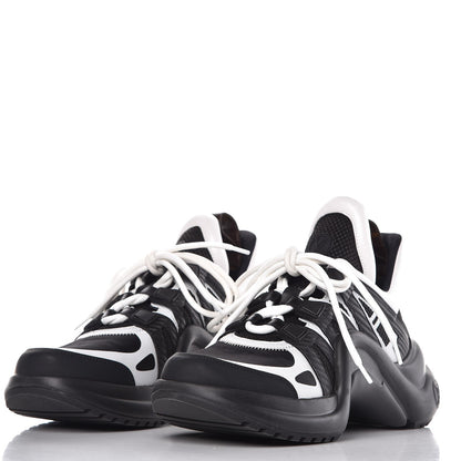 Louis Vuitton Calfskin Technical Nylon LV Archlight Sneakers 38.5 Black White 3 of 11