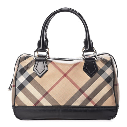 Burberry Supernova Check Patent Bowling Bag Black 1 of 22