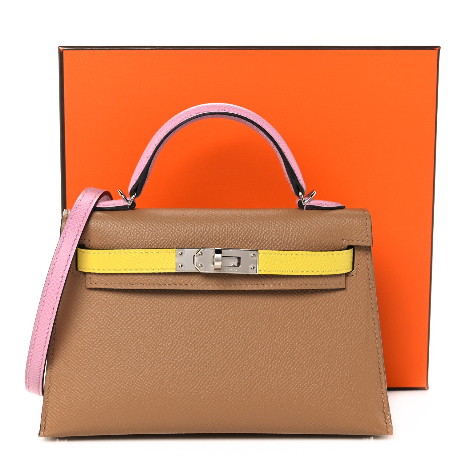 Hermes Epsom Mini Kelly Sellier 20 Chai Mauve Sylvestre Lime 31 of 31