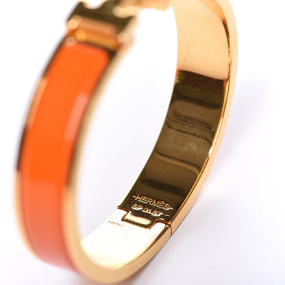 Hermes Enamel Narrow Clic Clac H Bracelet PM Orange 3 of 5