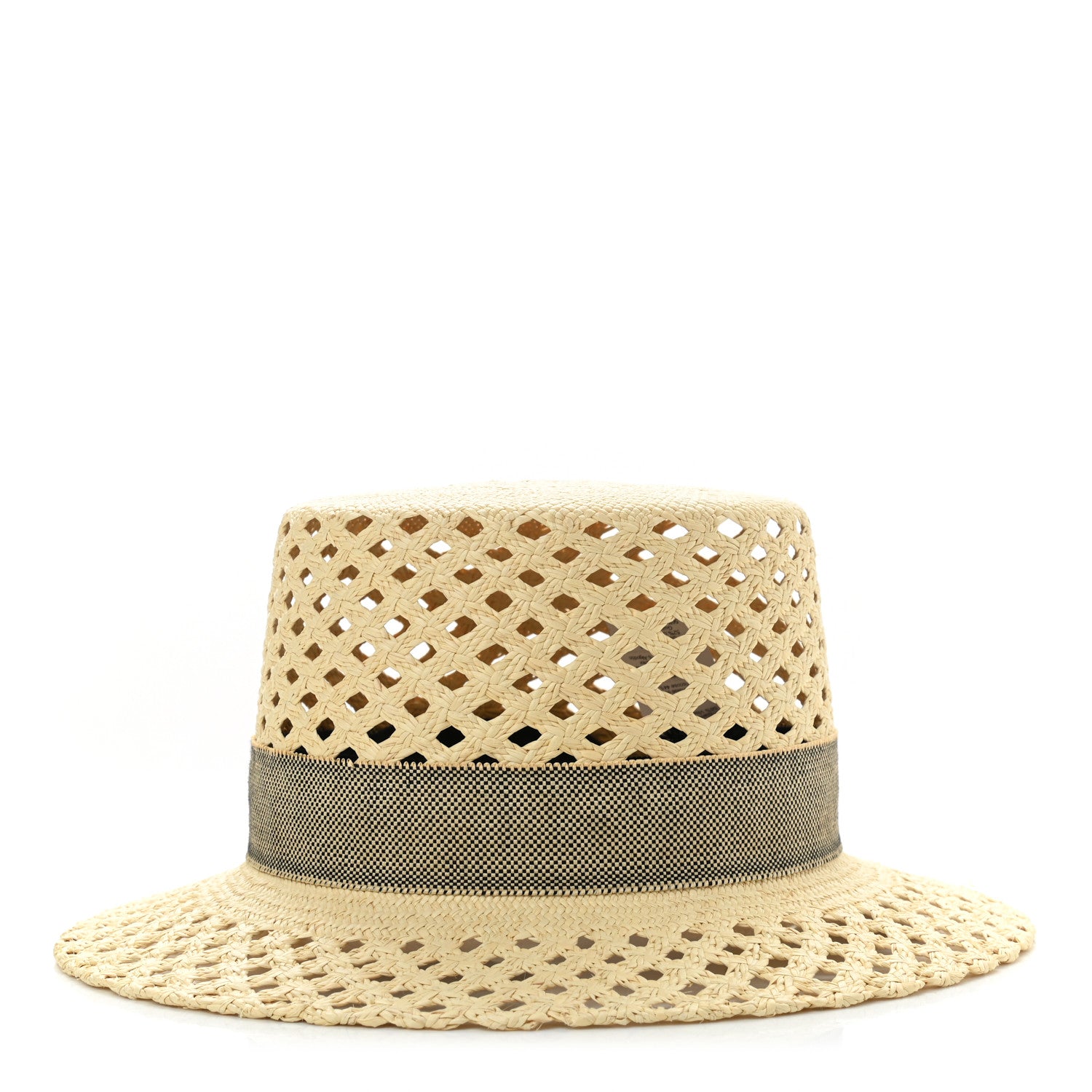 Hermes Straw Panama Elenora Hat 57 Naturel Black 1 of 8