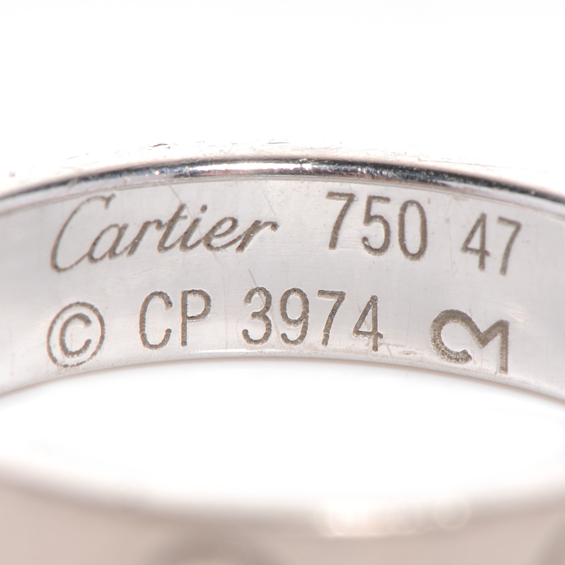 Cartier 18K White Gold Diamond 4mm LOVE Wedding Band Ring 47 4 5 of 6