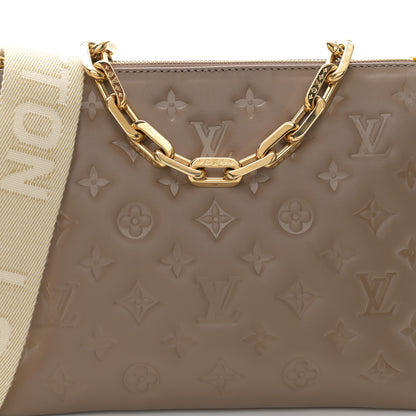 Louis Vuitton Lambskin Embossed Monogram Coussin PM Taupe 8 of 10