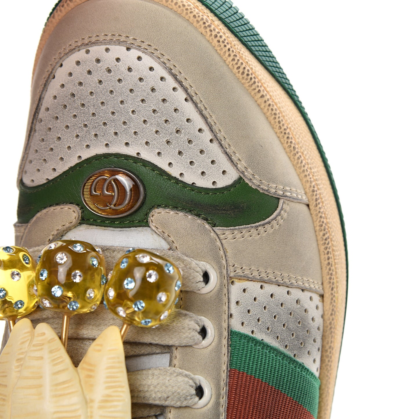 Nubuck Web Cherries Womens Screener Sneakers 37 Dusty Milk White Vintage Green