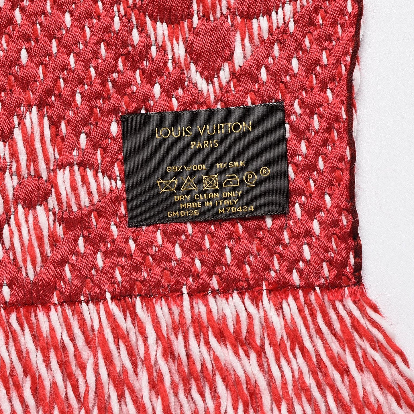 Wool Silk Logomania Mix Scarf Coquelicot