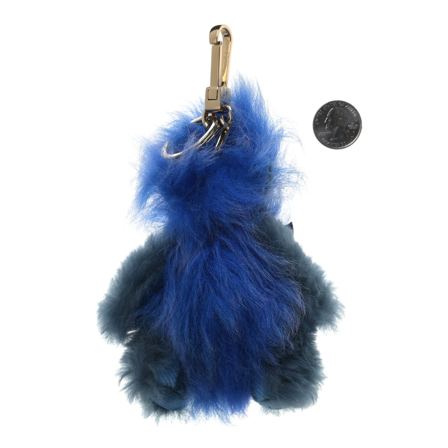 Fur Thomas Pom Pom Teddy Bear Keychain Charm Bright Cornflower Blue