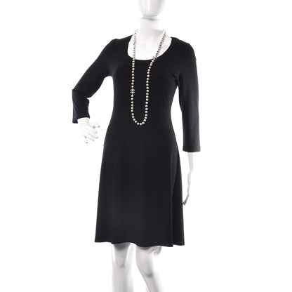 Chanel Pearl CC Long Necklace Gold Pearly White Black 2 of 9