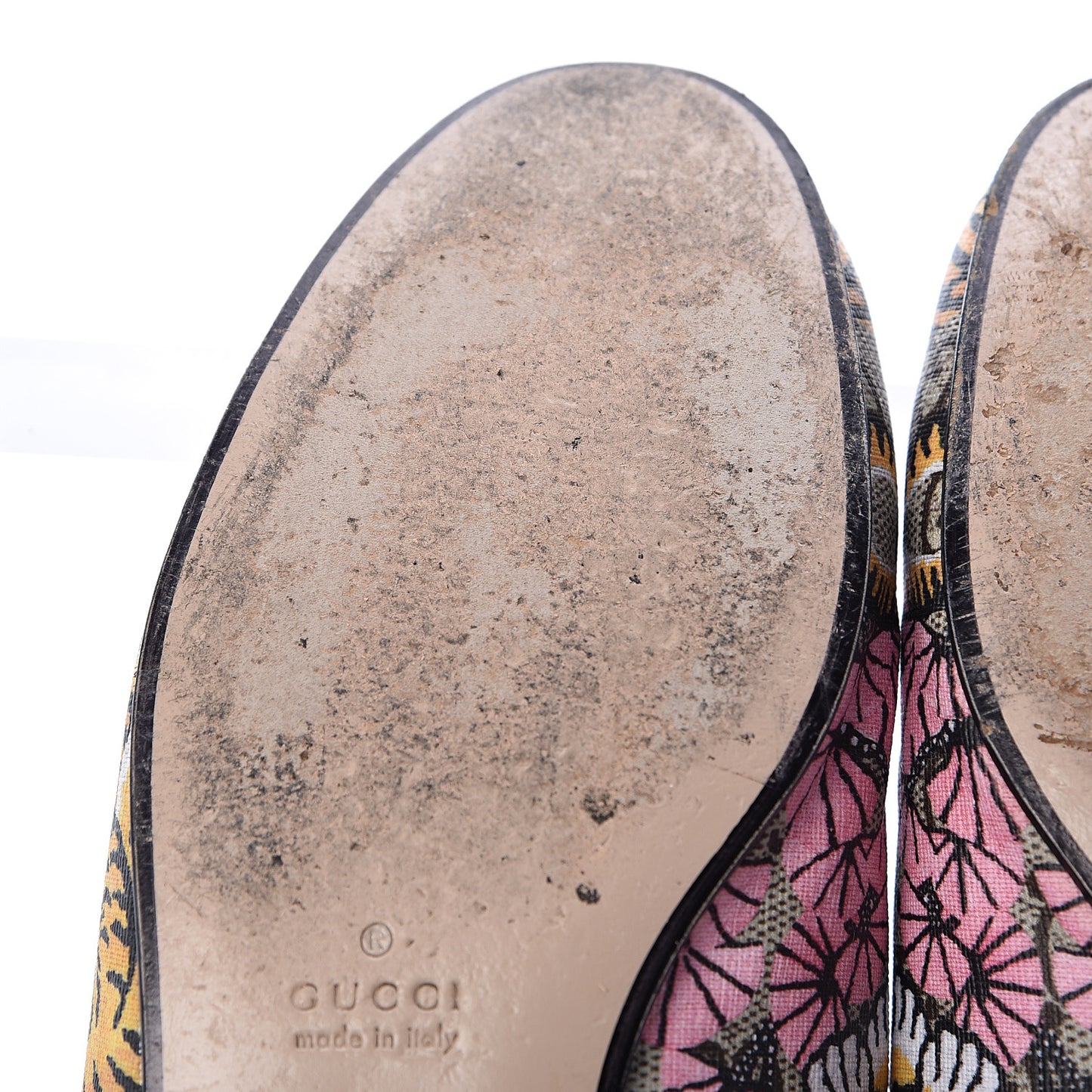 GG Supreme Monogram Bengal Womens Princetown Slippers 35 Beige Crop Pink