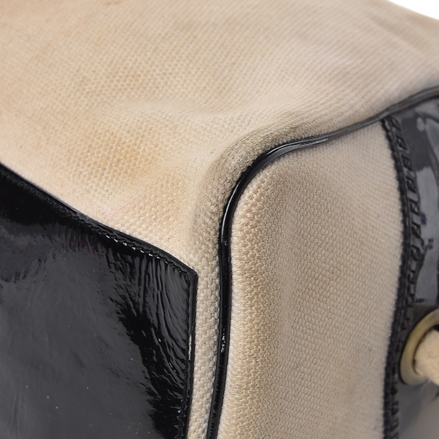 Fendi Canvas Patent Grommet De Jour Tote Natural 19 of 22