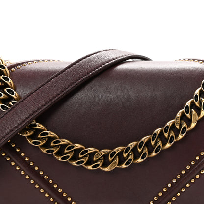 Christian Dior Lambskin Studded Medium Diorama Flap Bag Burgundy 8 of 10