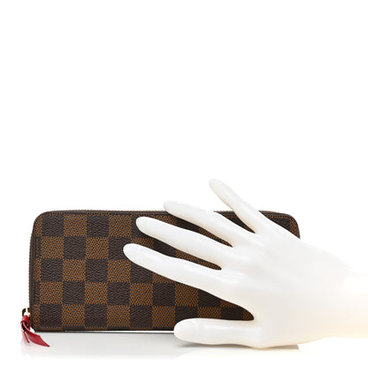 Louis Vuitton Damier Ebene Clemence Wallet Cherry 2 of 10
