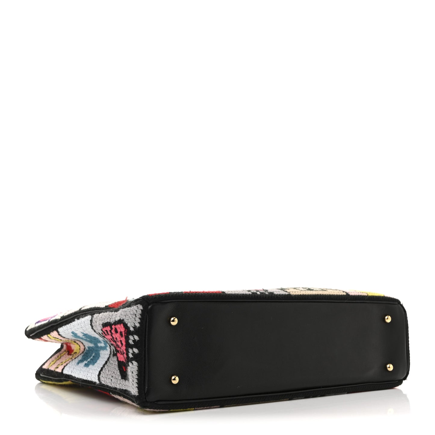 Needlepoint Precious Symbols Shoulder Bag Black