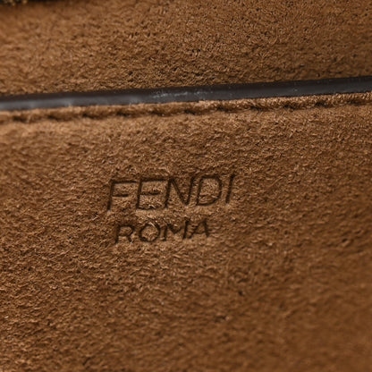 Fendi Fabric Jacquard FF 1974 Logo Small Fendi Sunshine Shopper Tote Tobacco Moro Sand 6 of 11