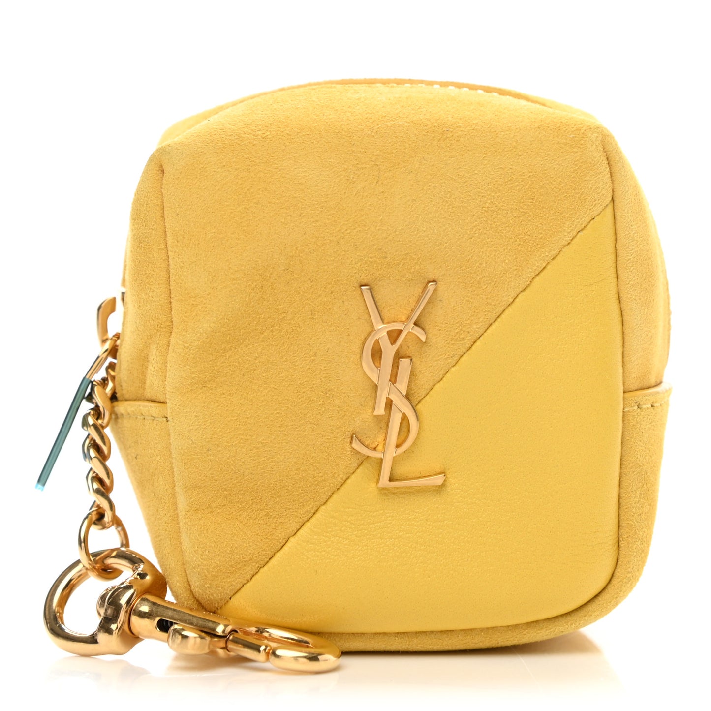 Suede Lambskin Jaime Cube Charm Keychain Sunflower