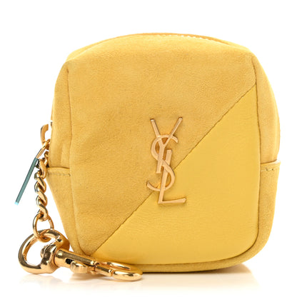 Saint Laurent Suede Lambskin Jaime Cube Charm Keychain Sunflower 1 of 6