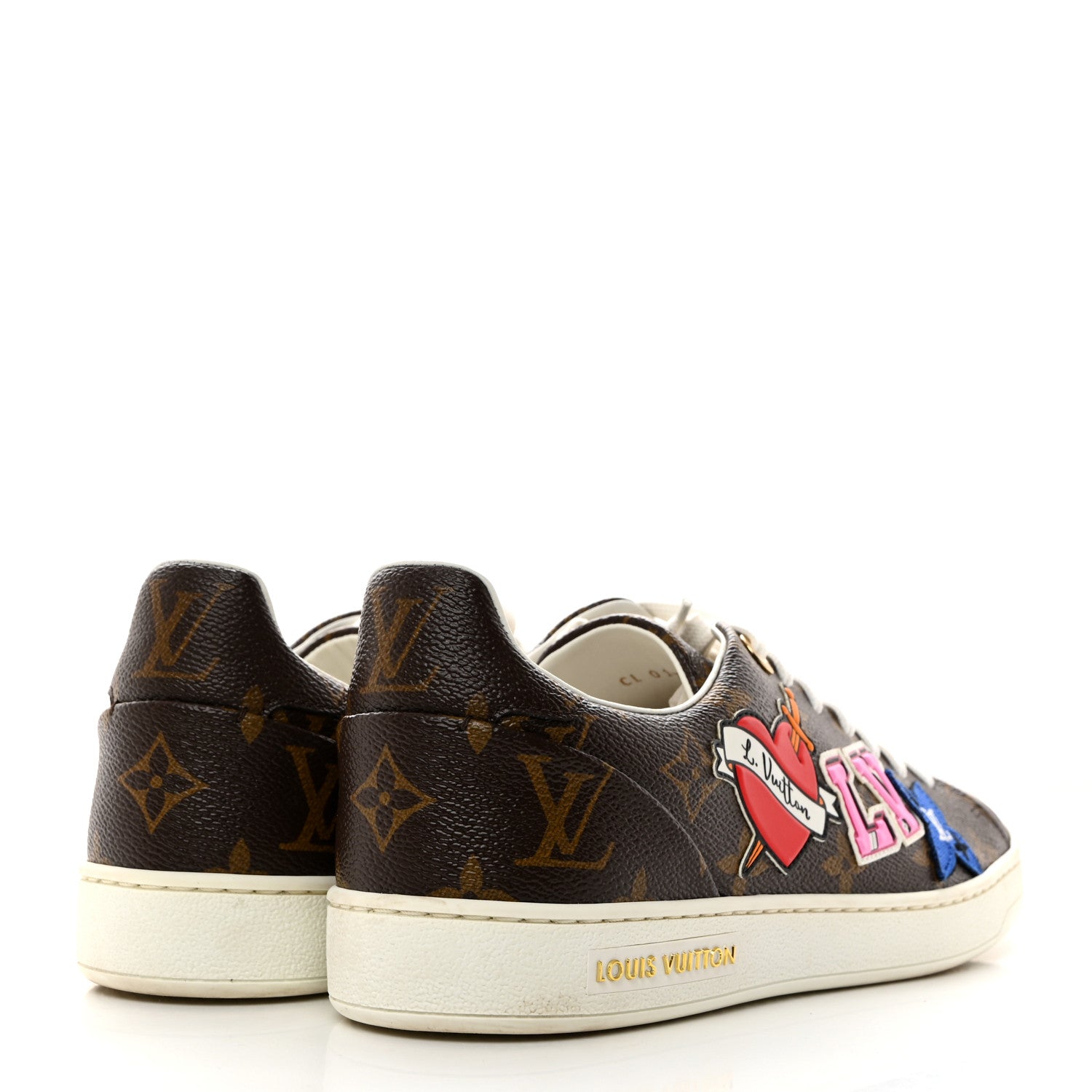 Louis Vuitton Calfskin Monogram LV Black Heart Sneakers 39 Cacao 4 of 9