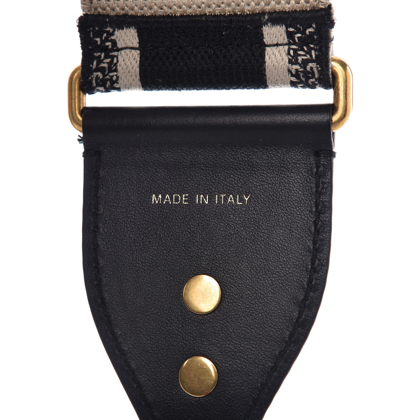 Canvas Embroidered Shoulder Strap Black