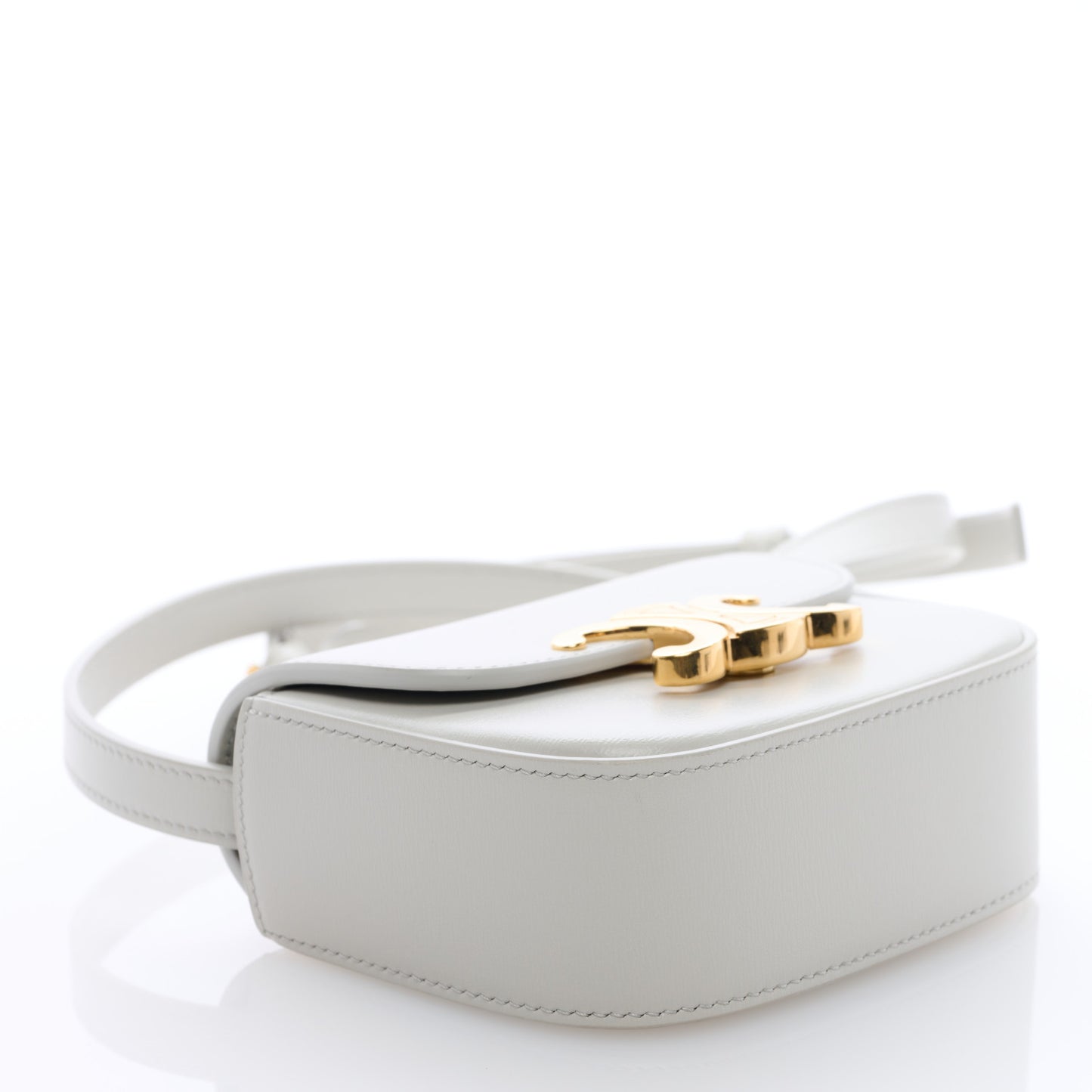 Shiny Calfskin Mini Triomphe Chalk