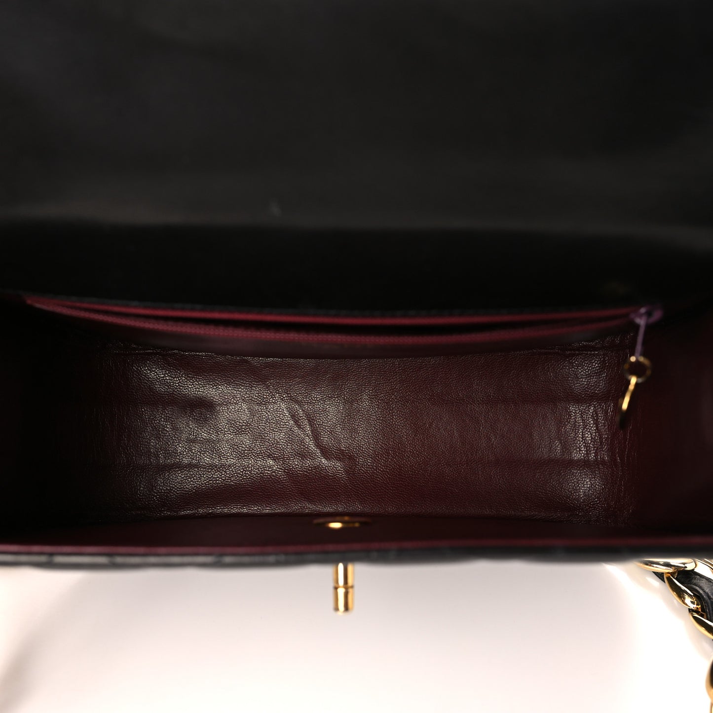 Lambskin Quilted Round Flap Black