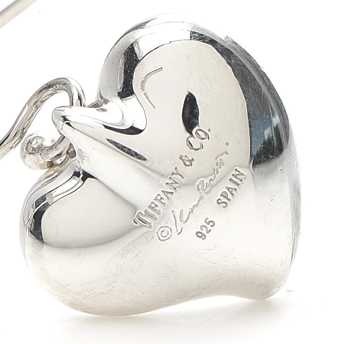 Sterling Silver Elsa Peretti Full Heart Drop Earrings