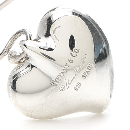 Tiffany Sterling Silver Elsa Peretti Full Heart Drop Earrings 4 of 5